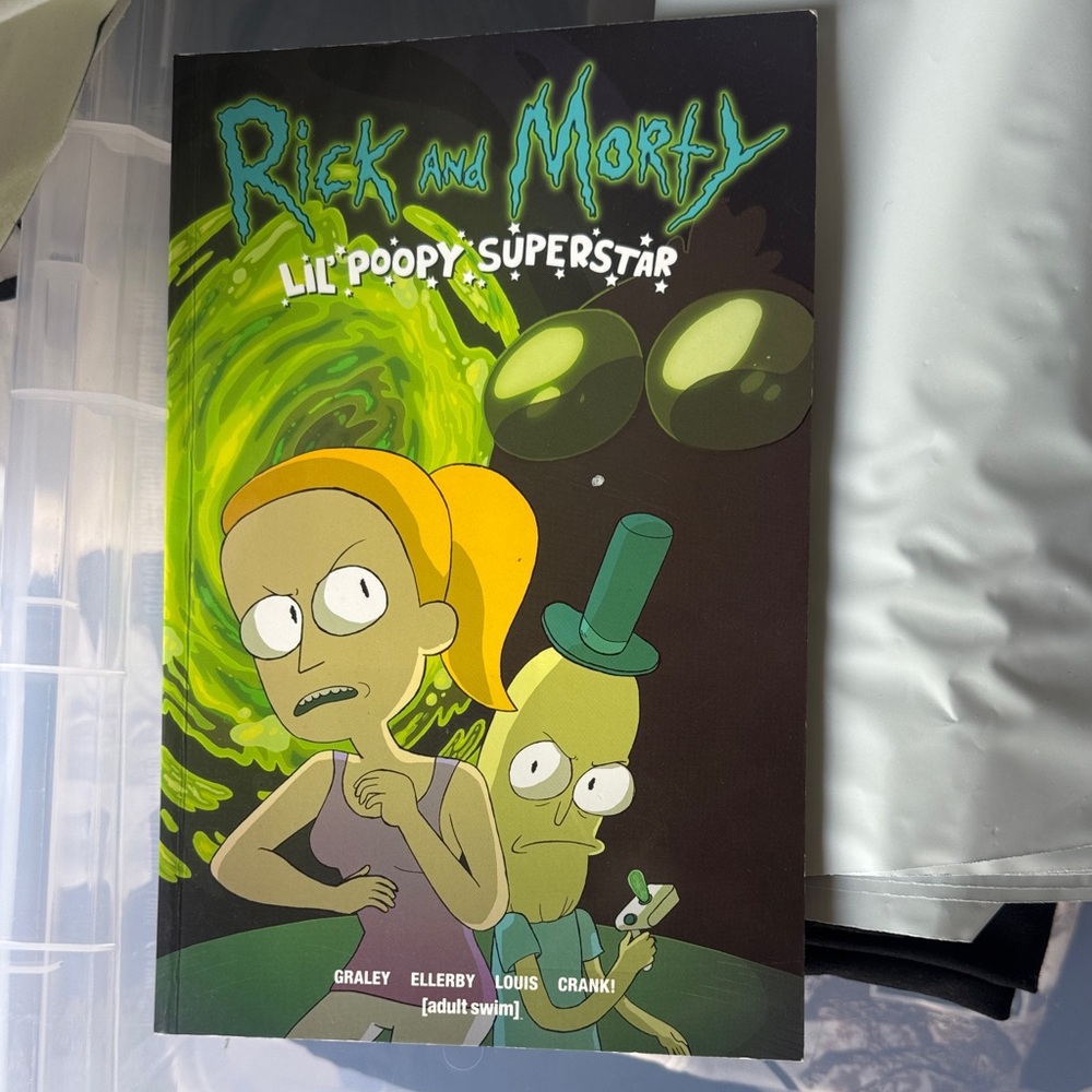 Rick and Morty: Lil' Poopy Superstar Graphic Novel - Green & Black Cover